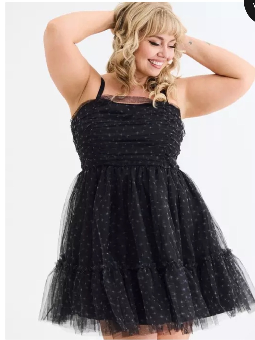 torrid size 22 NWTS Black Retro Chic Dress with Sheer Details